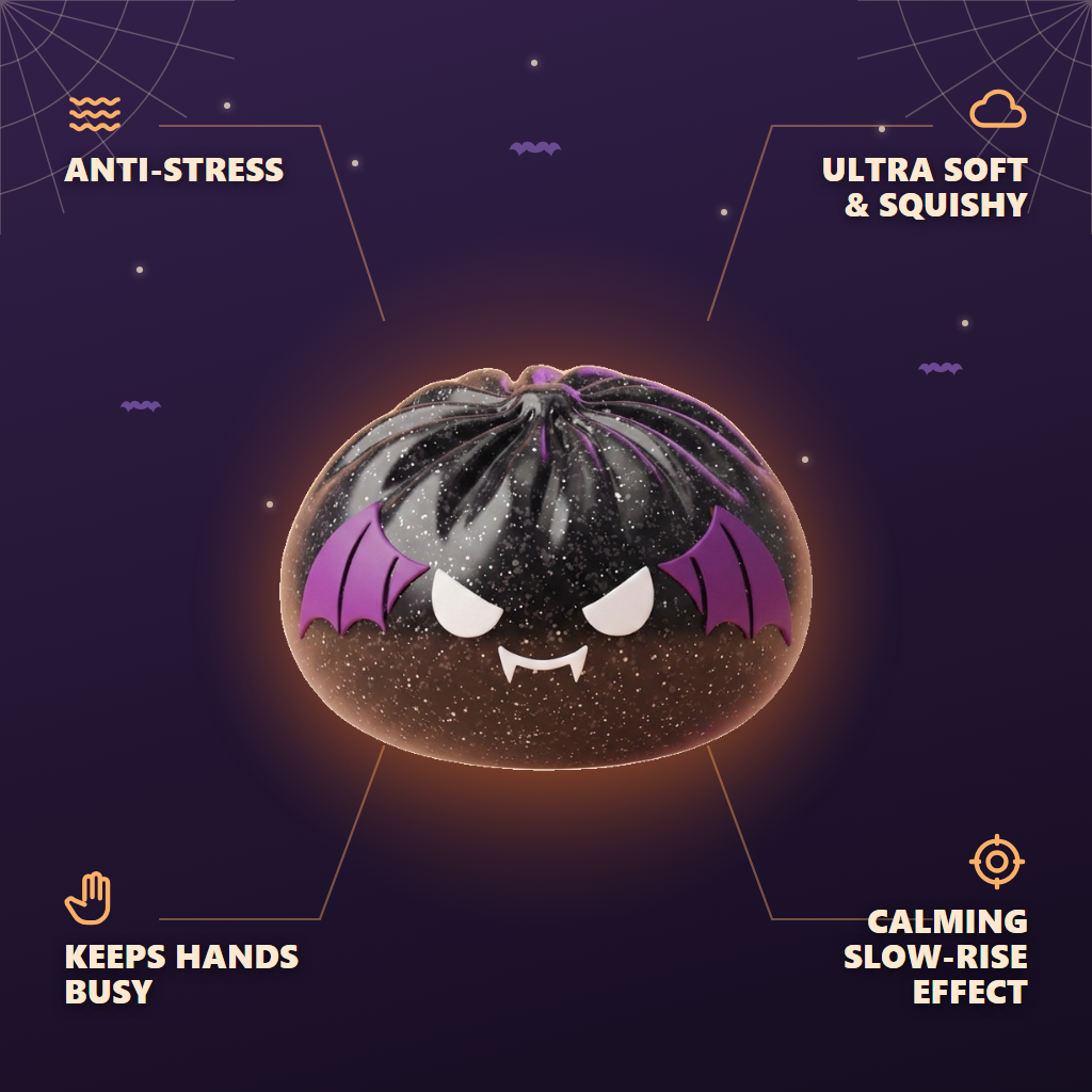Glitter Bat Halloween Dumpling Squishy — its benefits