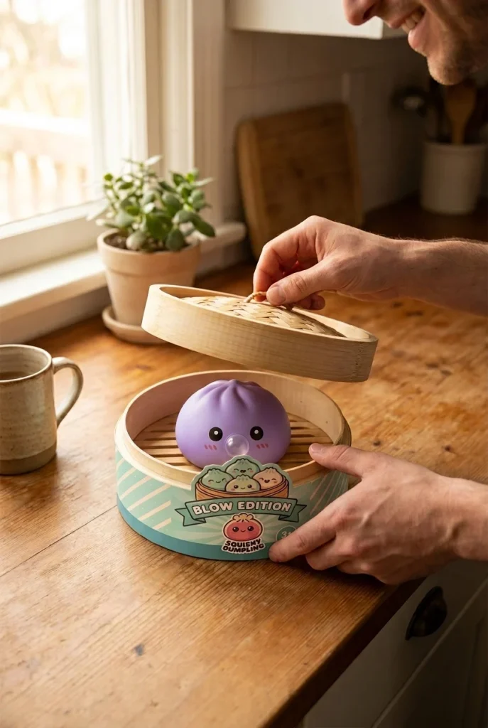 Big Ocean Blue Dumpling Squishy unboxing moment
