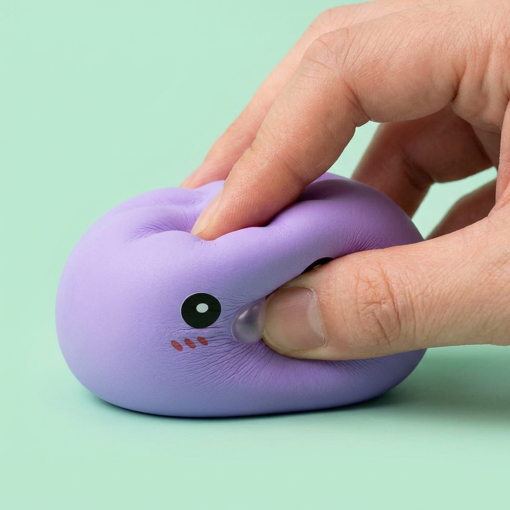 Big Ocean Blue Dumpling Squishy — slow-rise effect, the foam springs back slowly