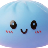 Ocean Blue Dumpling Squishy being squeezed, soft slow-rise foam