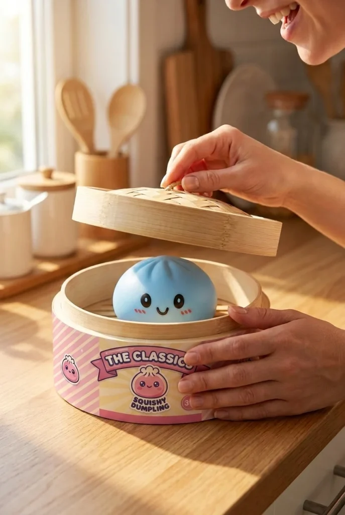 Ocean Blue Dumpling Squishy unboxing moment