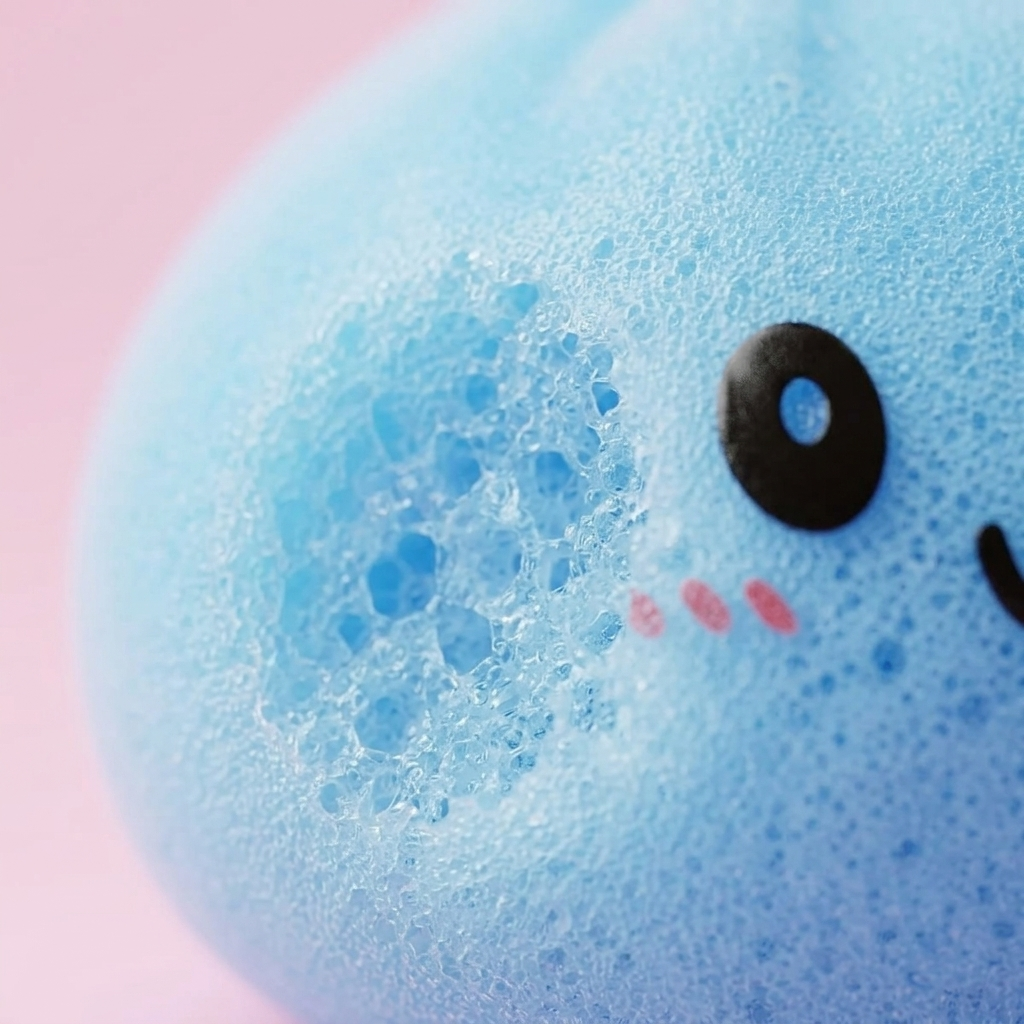 Ocean Blue Dumpling Squishy — close-up of the texture