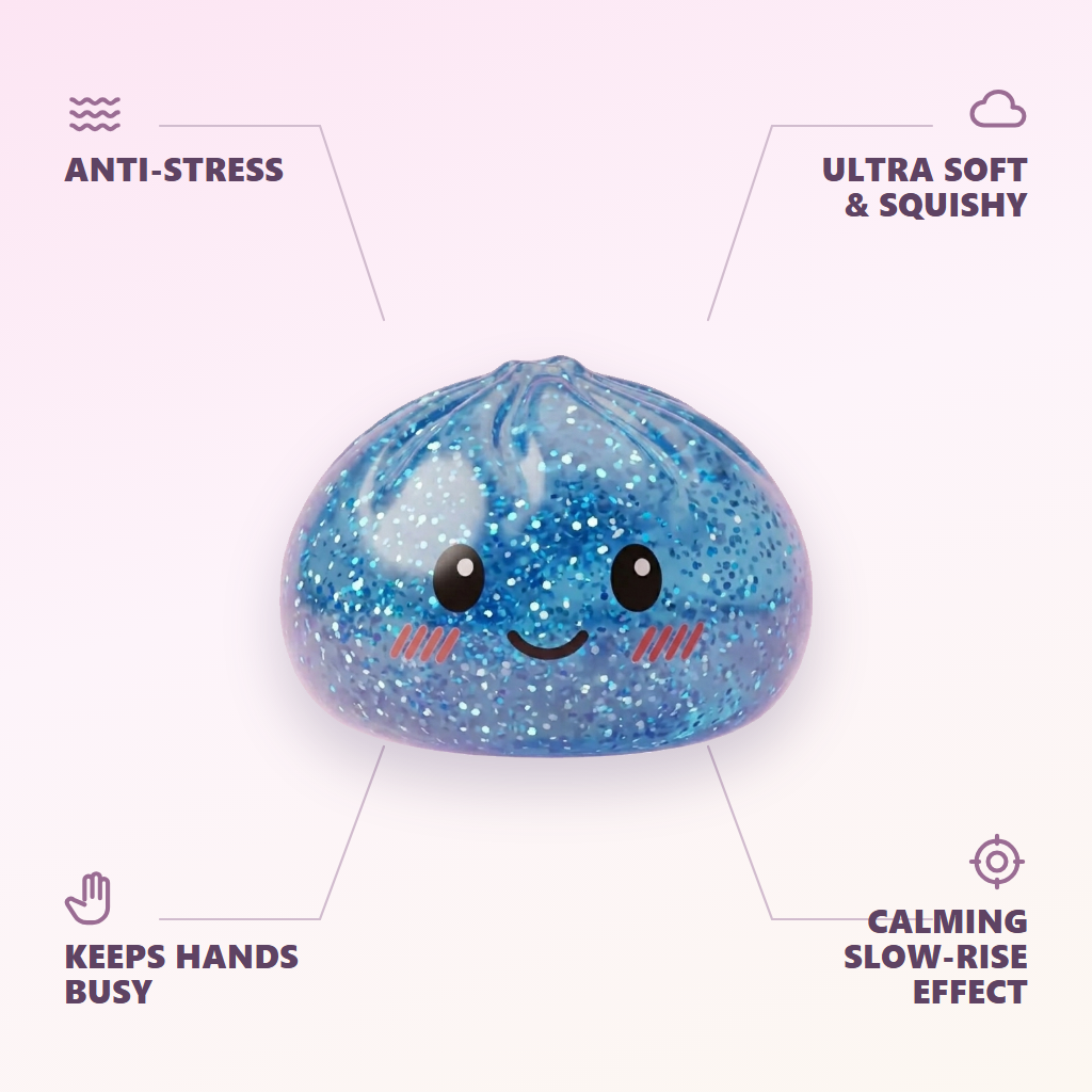 Calm Blue Glitter Dumpling Squishy — its benefits
