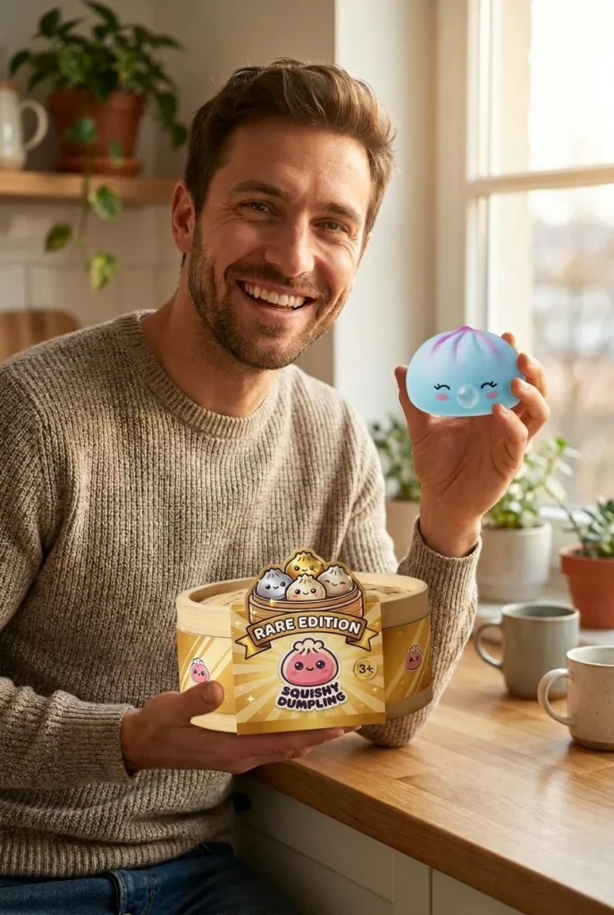 Frost Blue Rare Blow Dumpling Squishy with its box