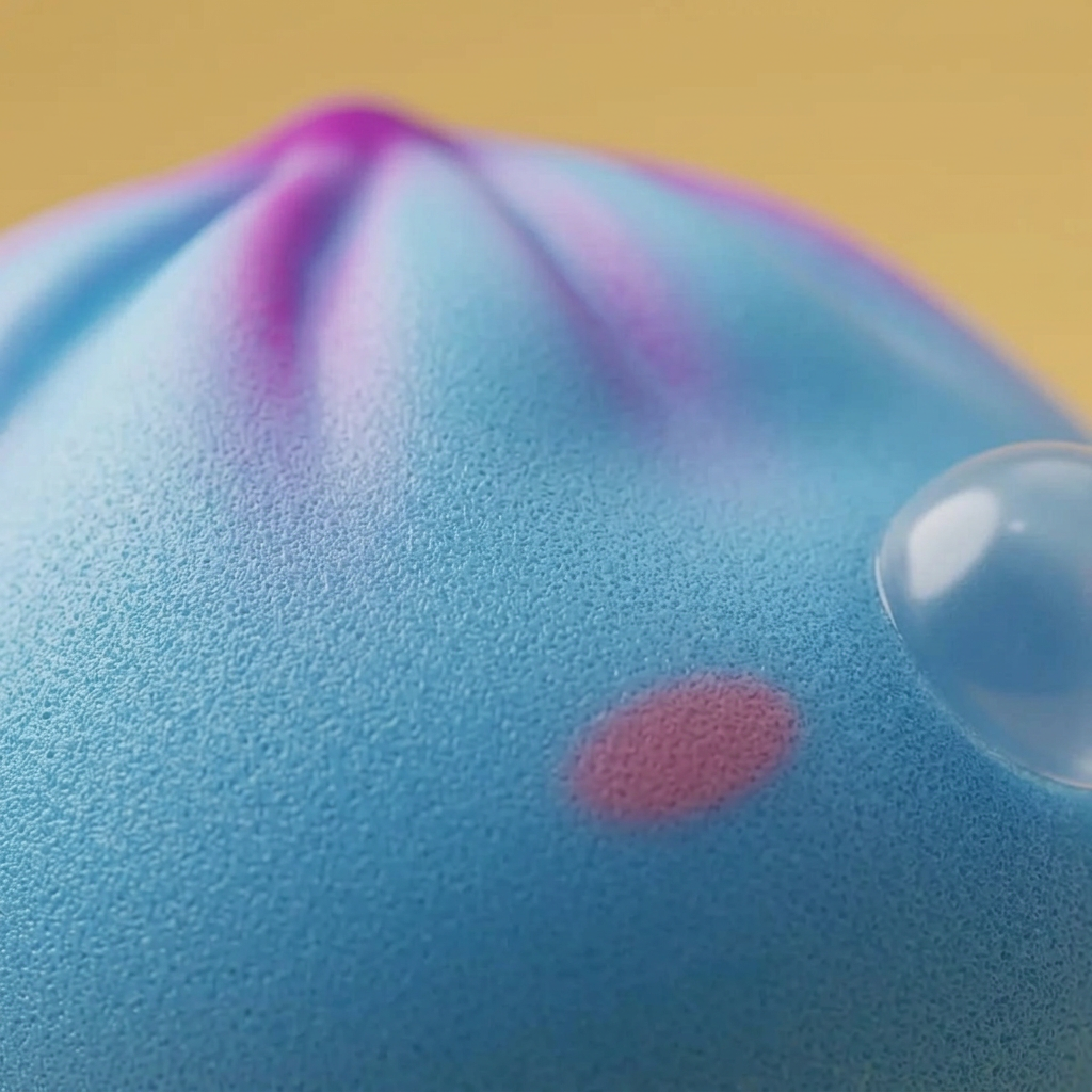 Frost Blue Rare Blow Dumpling Squishy — close-up of the texture