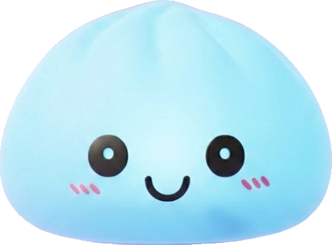 Aurora Blue Dumpling Squishy Night Light being squeezed, soft slow-rise foam