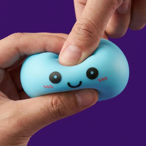 Aurora Blue Dumpling Squishy Night Light — slow-rise effect, the foam springs back slowly