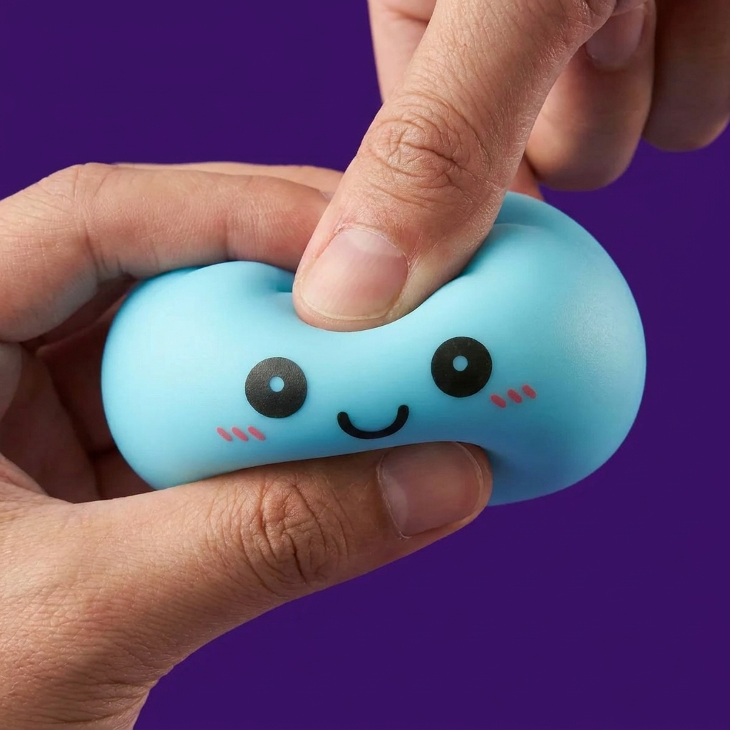 Aurora Blue Dumpling Squishy Night Light — slow-rise effect, the foam springs back slowly