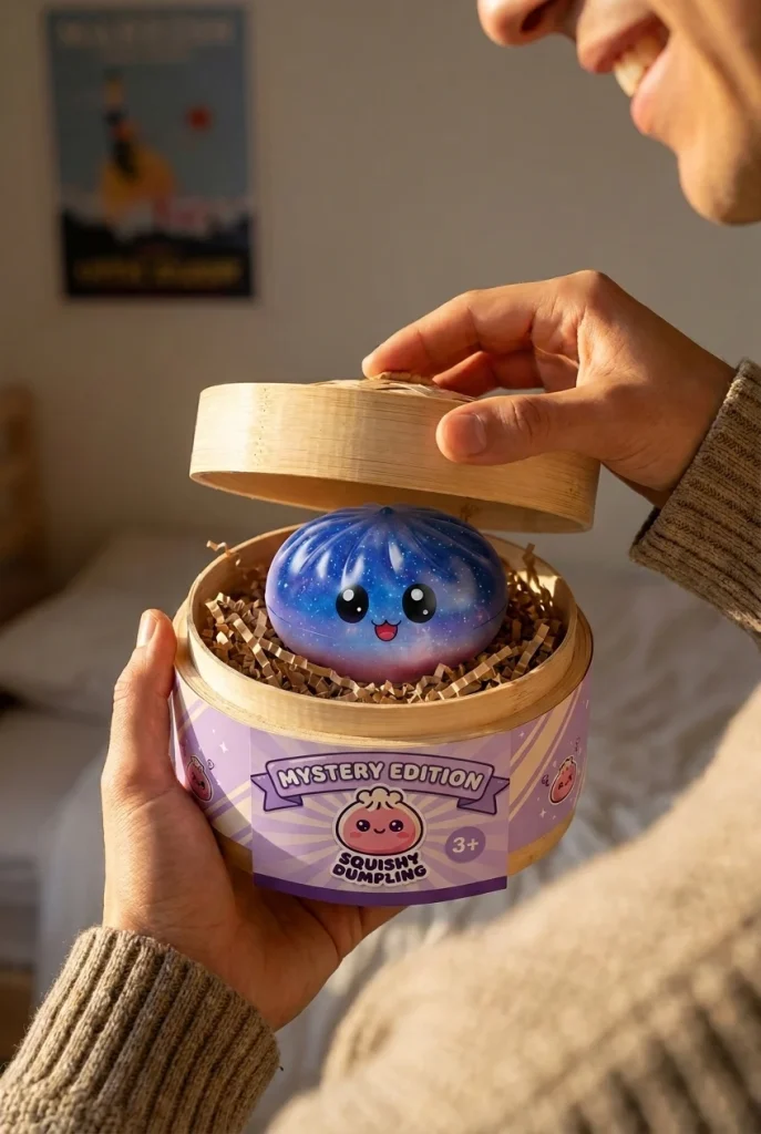 Charming Mystery Dumpling Squishy unboxing moment