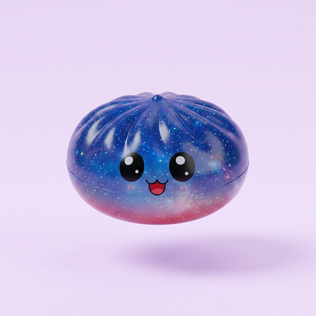 Charming Mystery Dumpling Squishy being squeezed, soft slow-rise foam