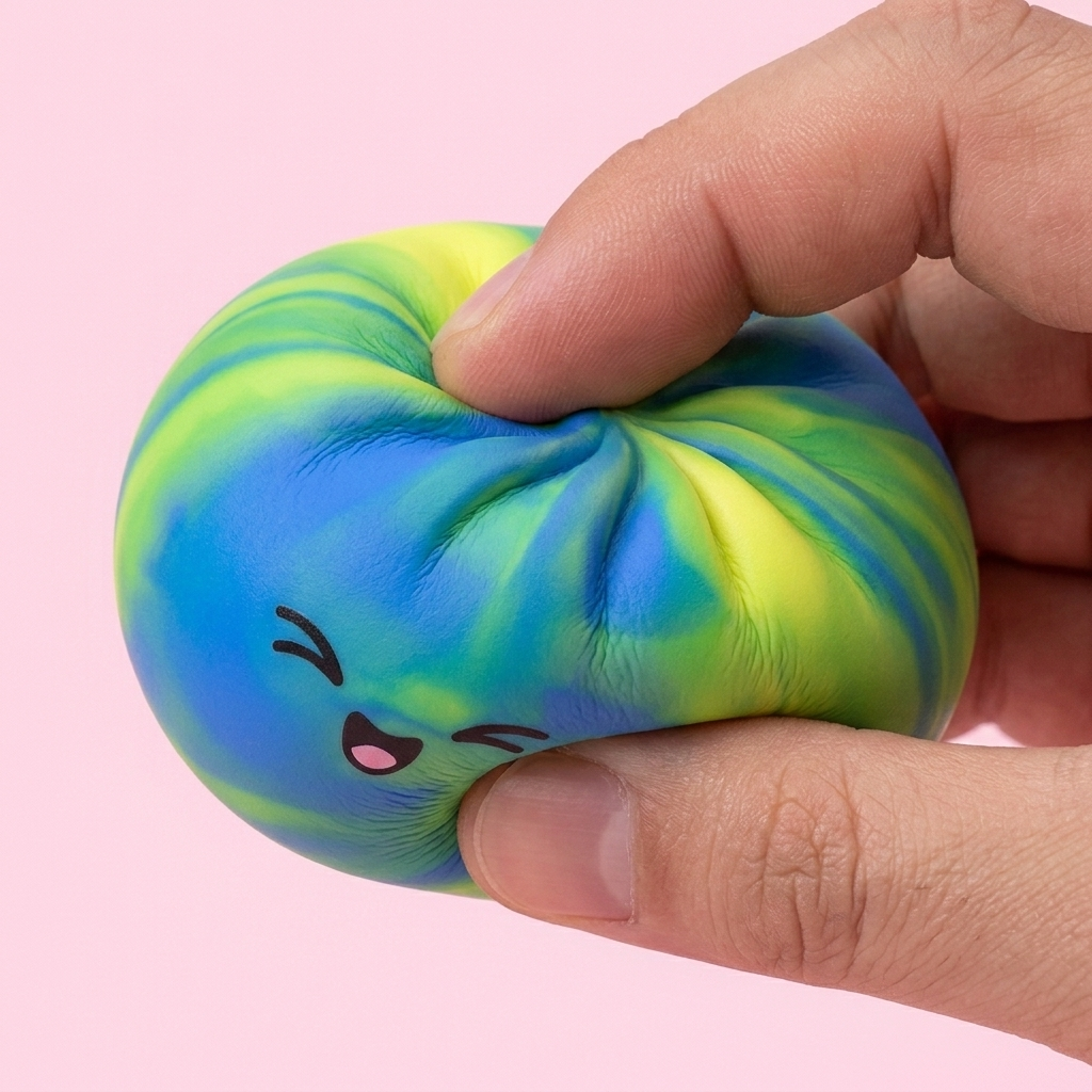 Rainbow Dumpling Squishy — slow-rise effect, the foam springs back slowly
