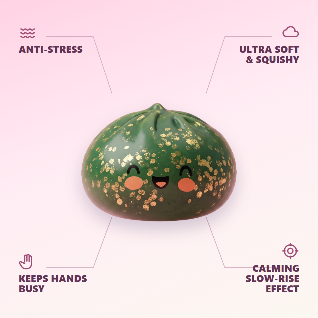 Emerald Green Glitter Dumpling Squishy — its benefits