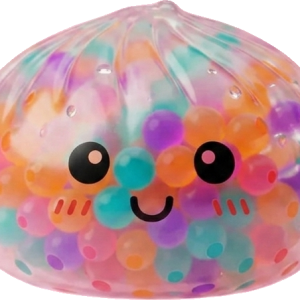 Multicolour Squishy Dumpling being squeezed, soft slow-rise foam
