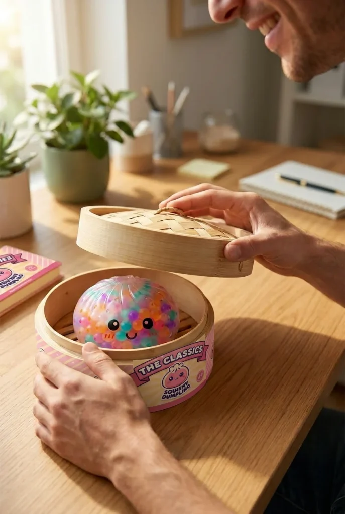 Multicolour Squishy Dumpling unboxing moment