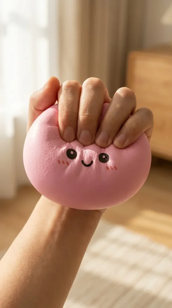 Squishy Dumpling Mystery Box mid-squish