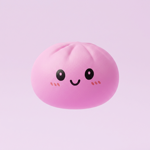Squishy Dumpling Mystery Box being squeezed, soft slow-rise foam
