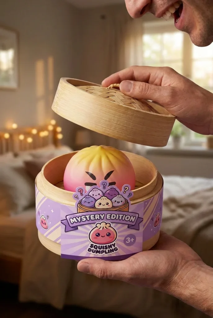 Dumpling Squishy Mystery Bun Surprise unboxing moment