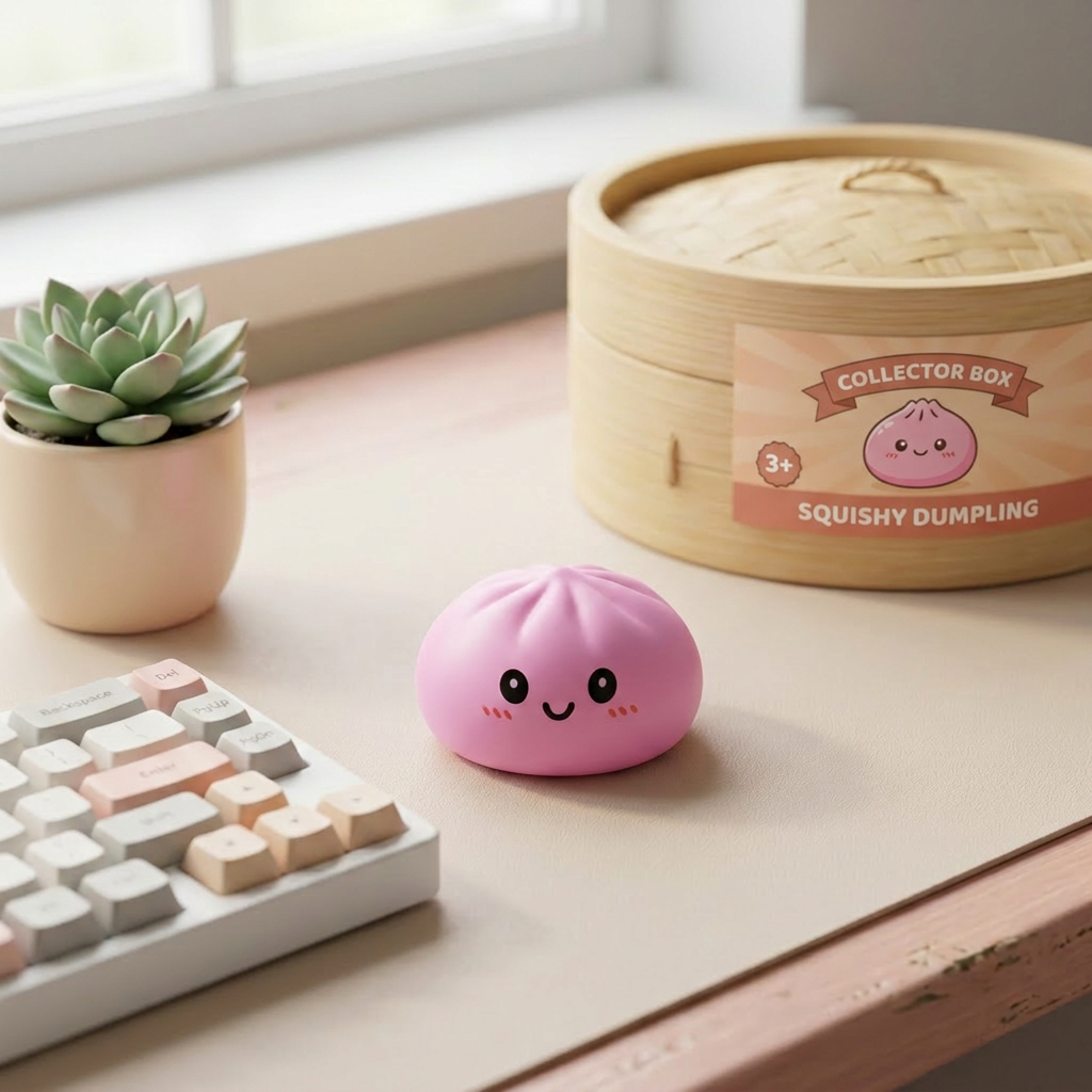 Dumpling Squishy Collection Set of 6 in its kawaii setting