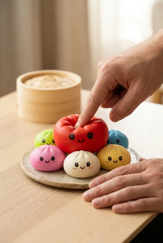 Dumpling Squishy Collection Set of 6 mid-squish