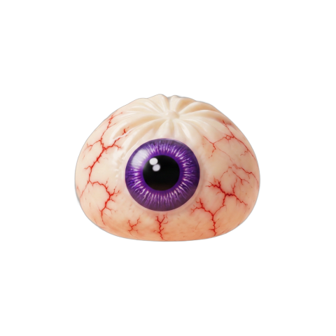Halloween Eye Dumpling Squishy being squeezed, soft slow-rise foam