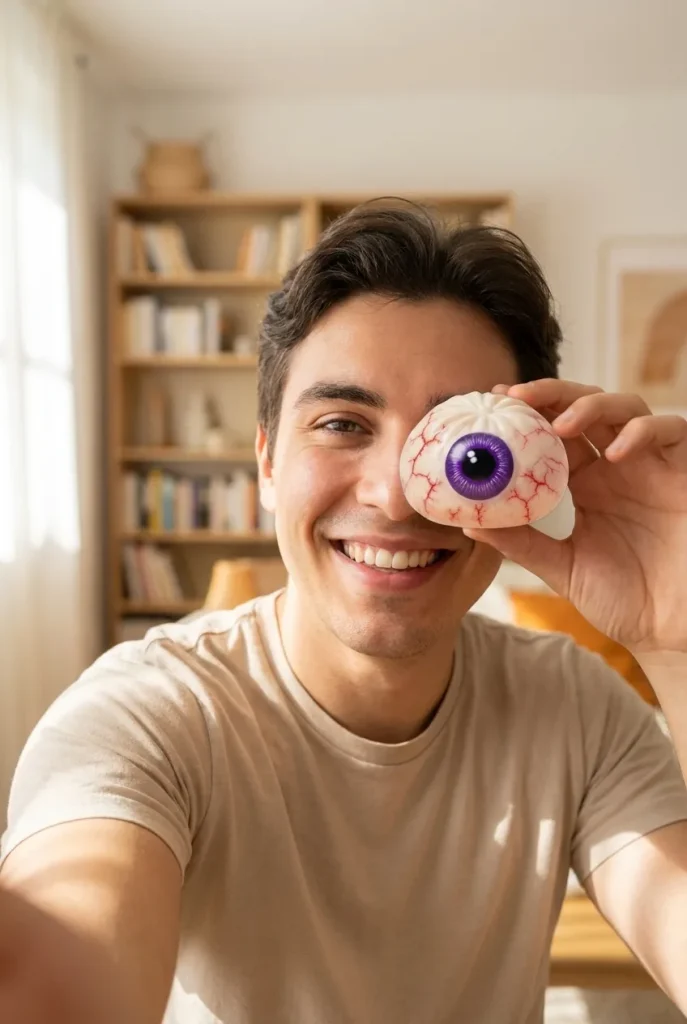 Halloween Eye Dumpling Squishy in everyday life