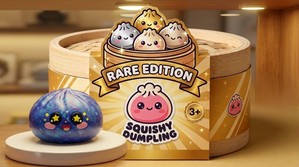 Galaxy Dumpling Squishy in its kawaii setting