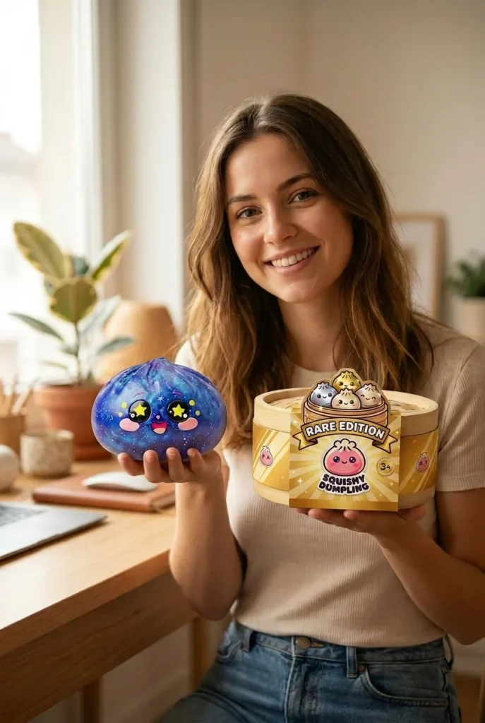 Galaxy Dumpling Squishy with its box