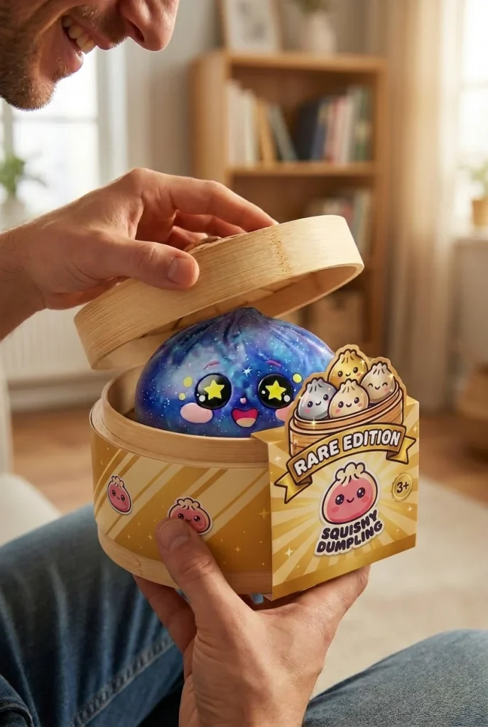 Galaxy Dumpling Squishy unboxing moment