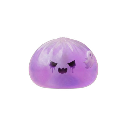 Boo Ghost Dumpling Squishy being squeezed, soft slow-rise foam