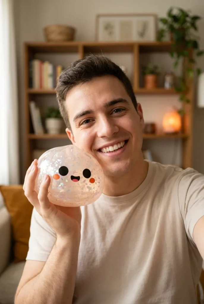 Ghost Halloween Glitter Dumpling Squishy in everyday life