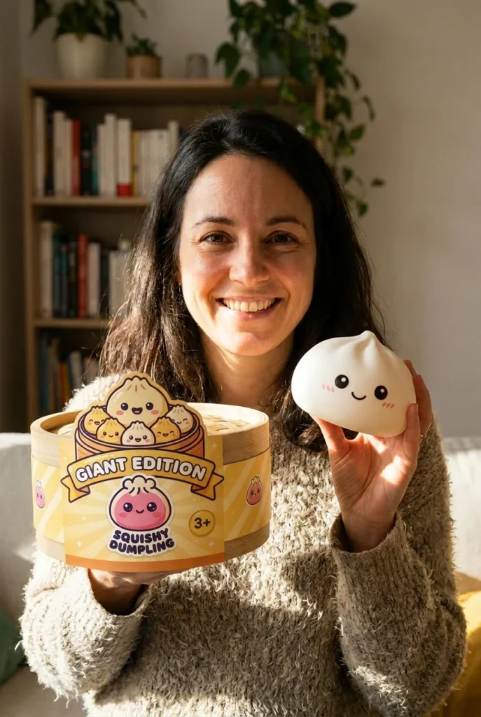 Giant Dumpling Squishy Toy XXL with its box