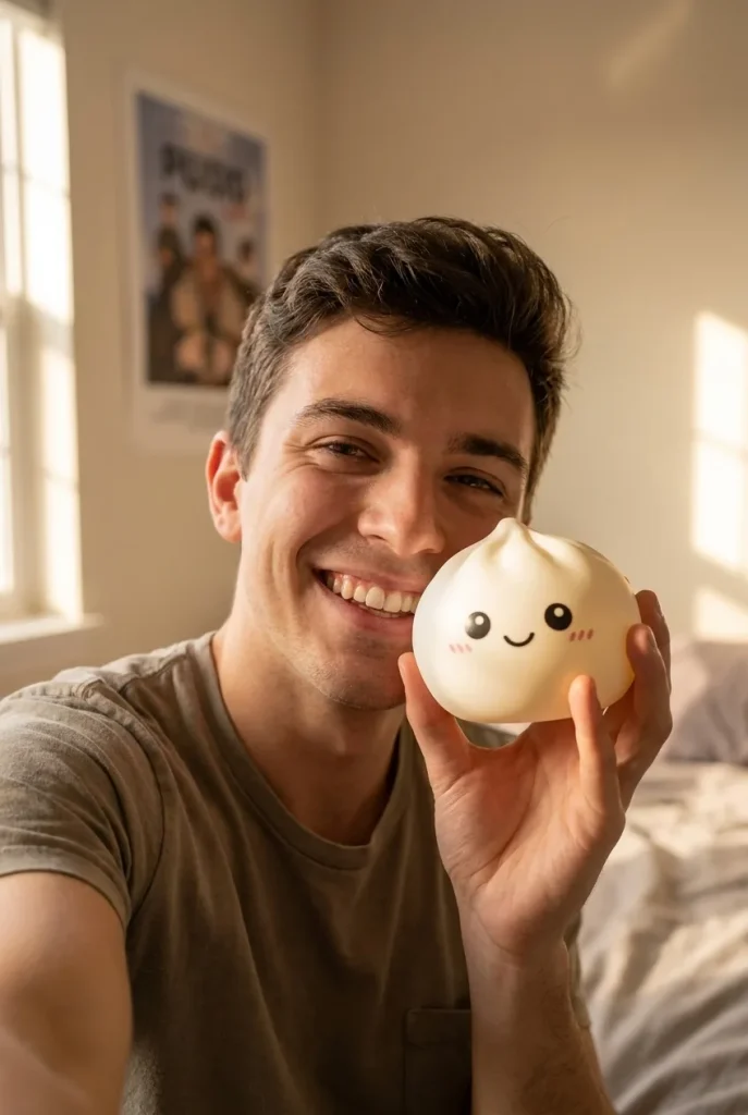Giant Dumpling Squishy Toy XXL in everyday life