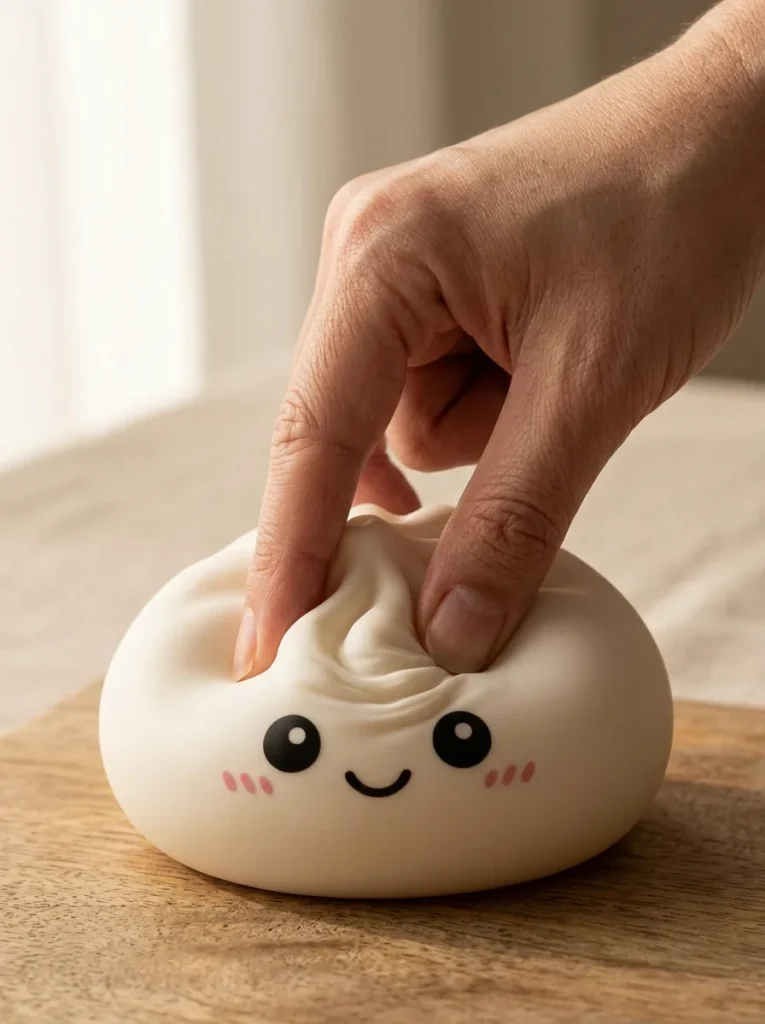 Giant Dumpling Squishy Toy XXL mid-squish
