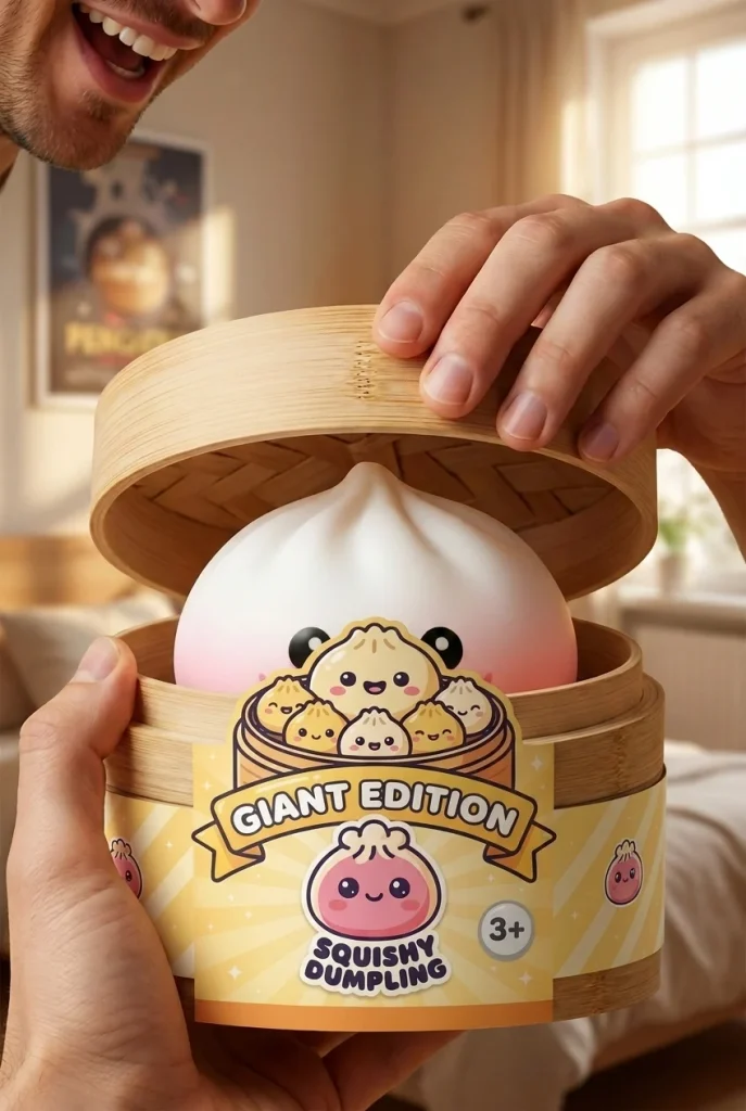 Giant Dumpling Squishy Toy XXL unboxing moment