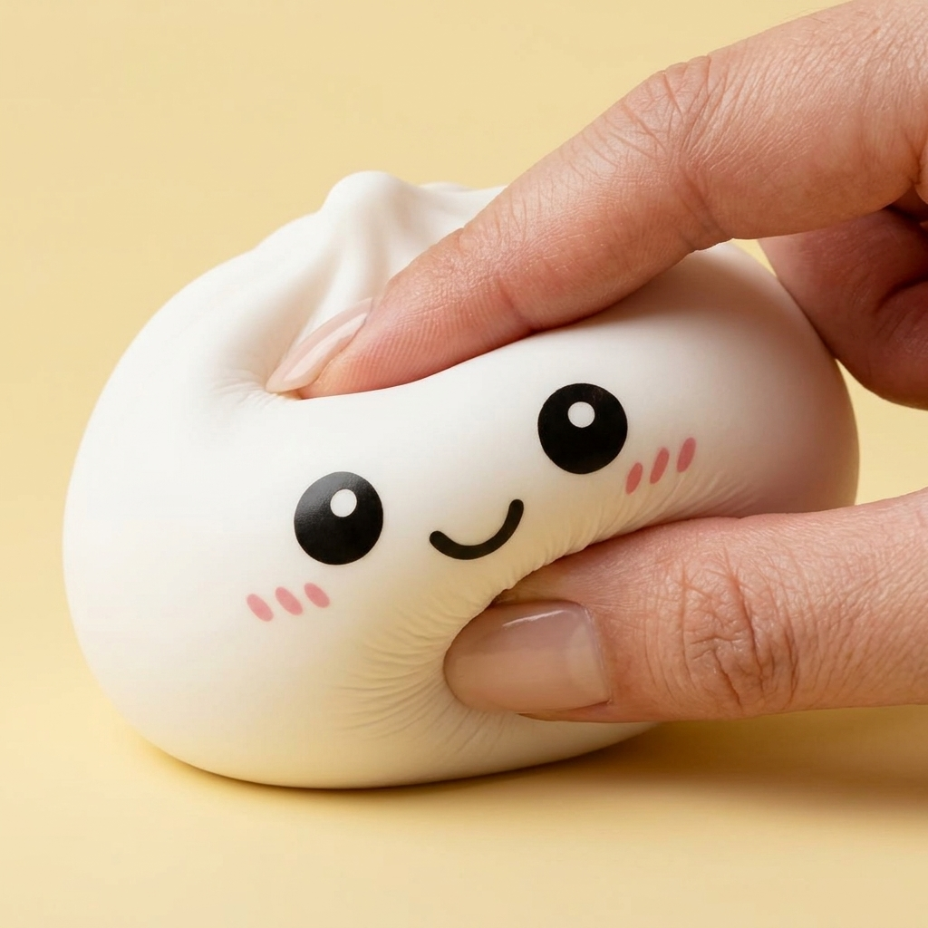 Giant Dumpling Squishy Toy XXL — slow-rise effect, the foam springs back slowly