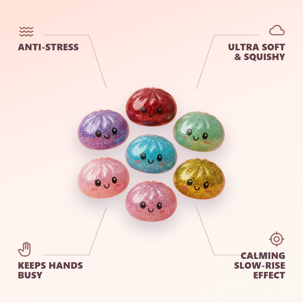 Glitter Dumpling Squishy Set of 6 — its benefits