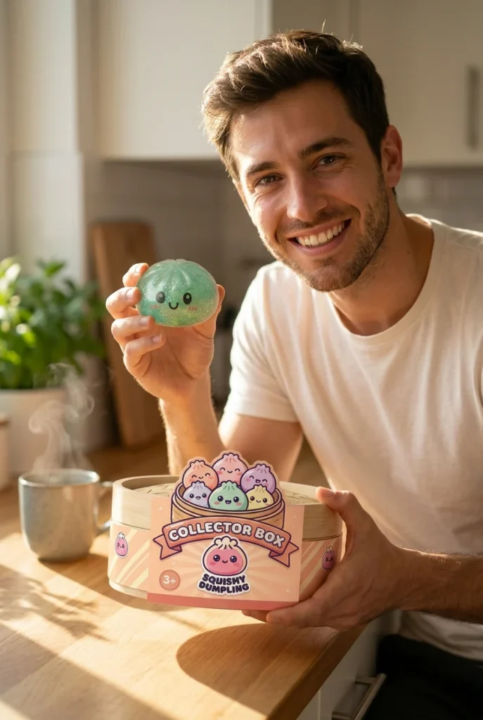 Glitter Dumpling Squishy Set of 6 with its box