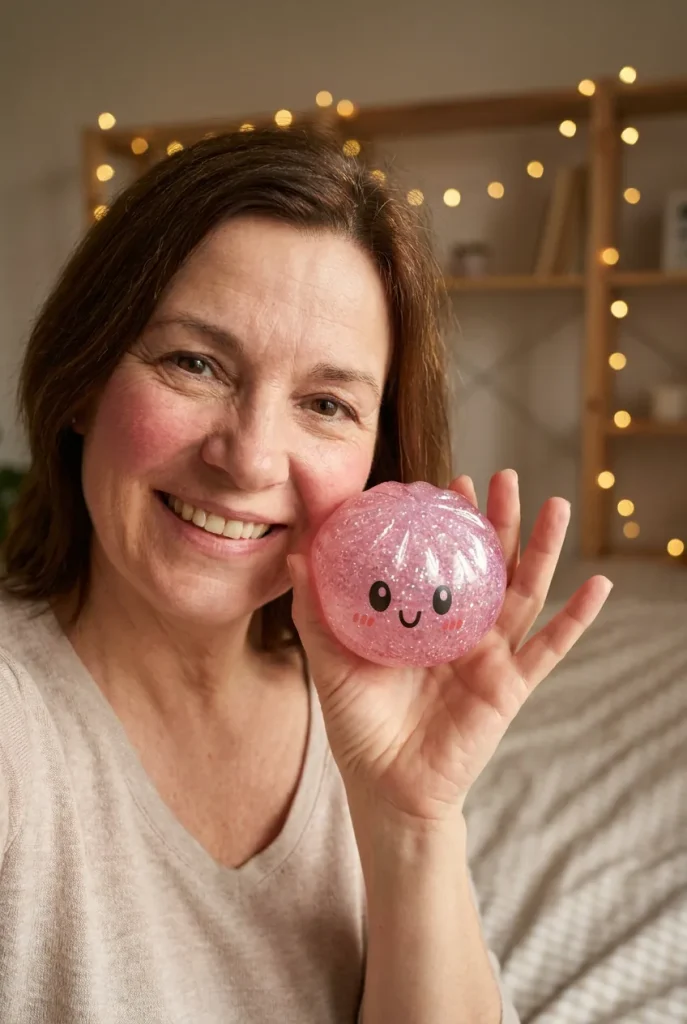 Glitter Dumpling Squishy Set of 6 in everyday life