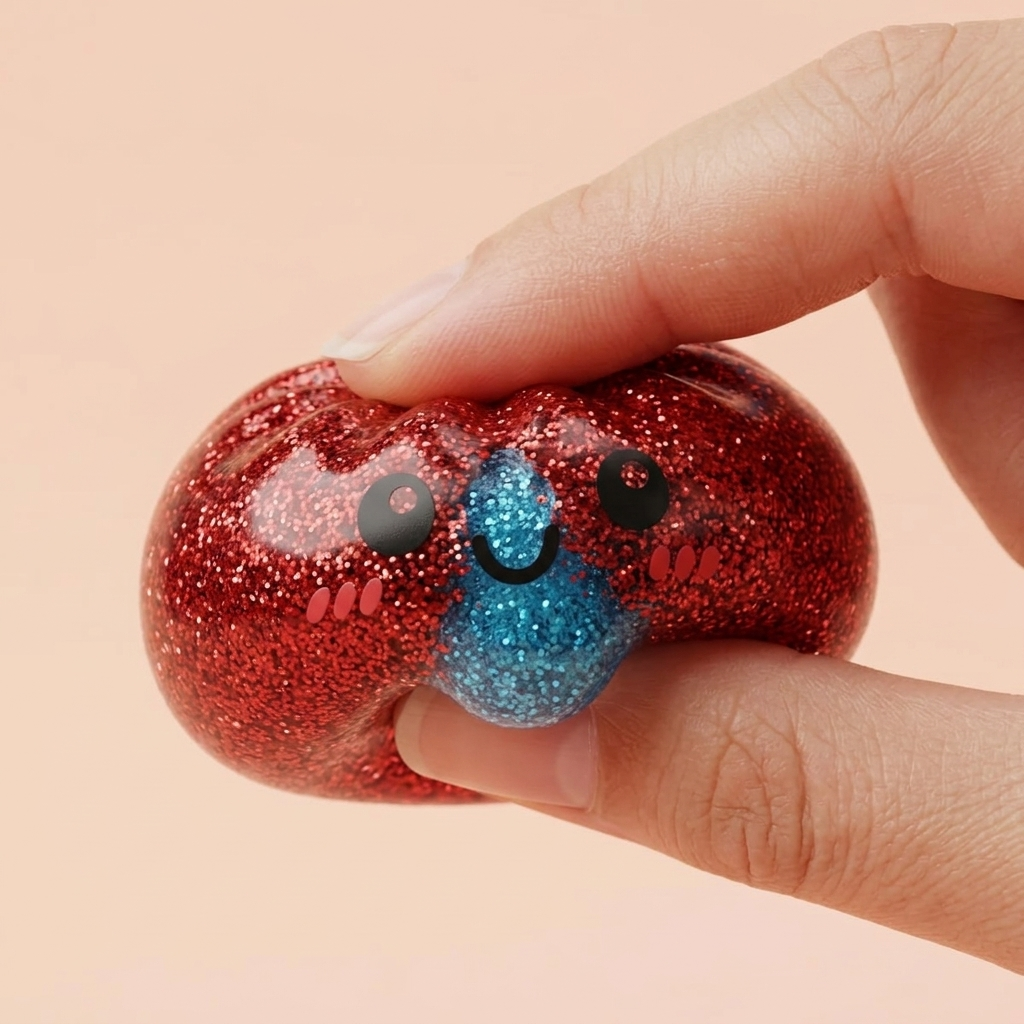 Glitter Dumpling Squishy Set of 6 — slow-rise effect, the foam springs back slowly
