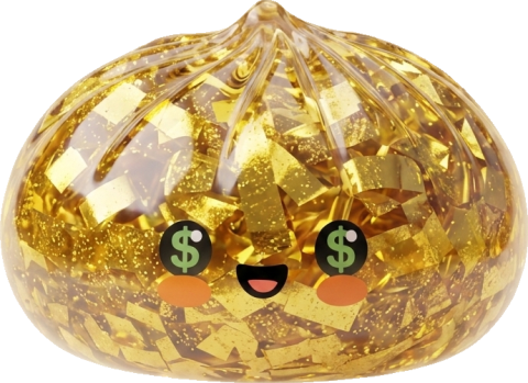 Gold Dumpling Squishy – Rare Edition being squeezed, soft slow-rise foam