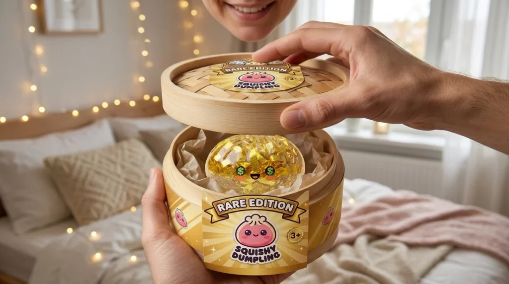 Gold Dumpling Squishy – Rare Edition unboxing moment