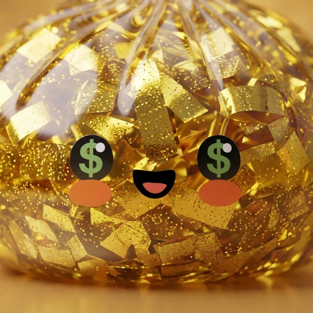Gold Dumpling Squishy – Rare Edition — close-up of the texture