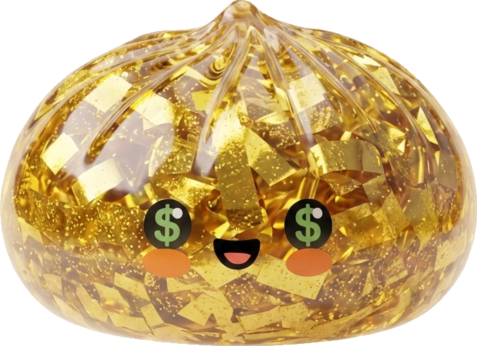Gold Dumpling Squishy – Rare Edition being squeezed, soft slow-rise foam