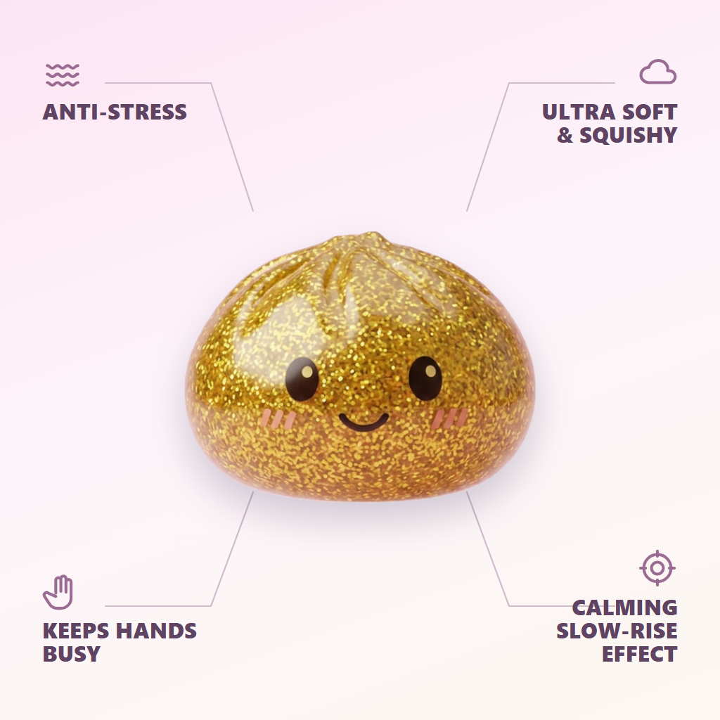 Gold Glitter Dumpling Squishy — its benefits