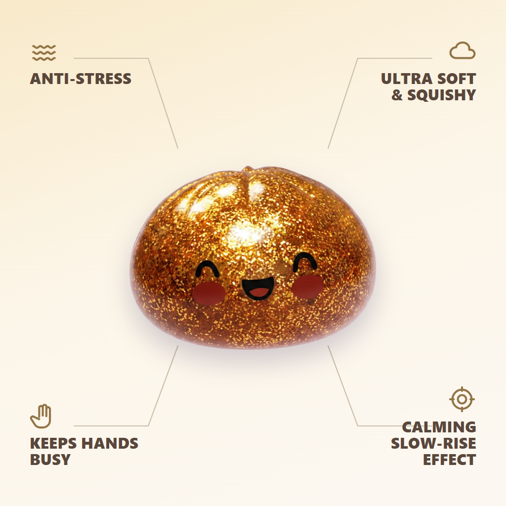 Gold Glitter Dumpling Squishy – Rare Treasure Edition — its benefits