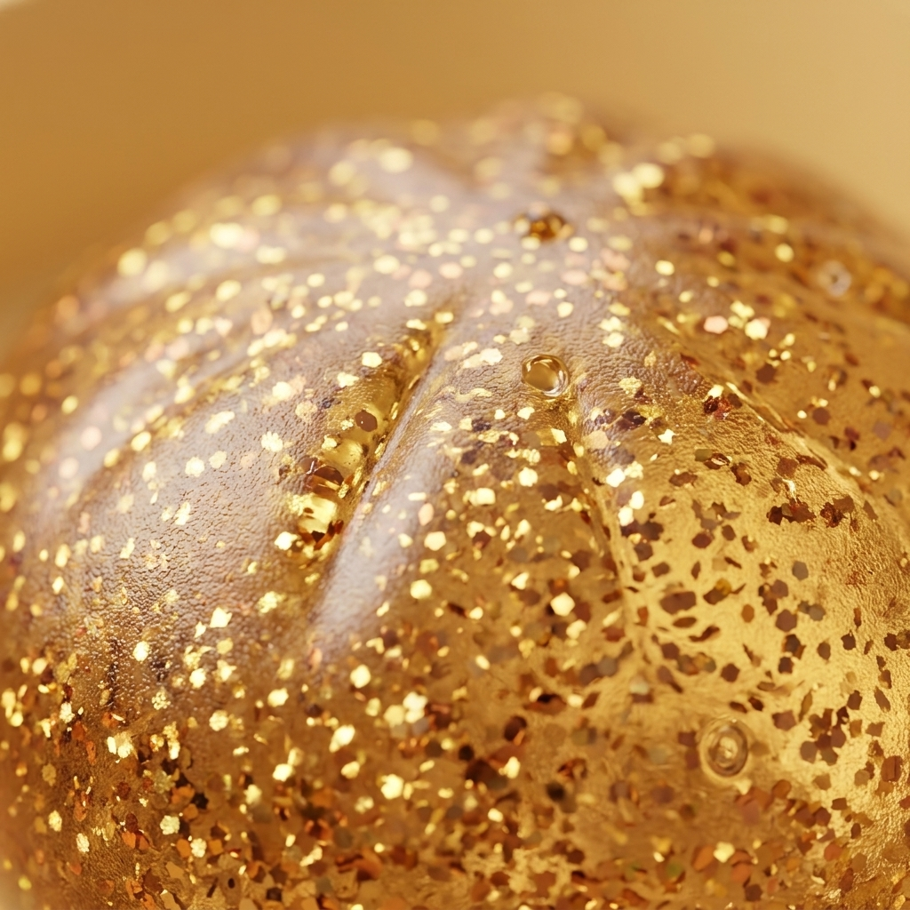 Gold Glitter Dumpling Squishy – Rare Treasure Edition — close-up of the texture