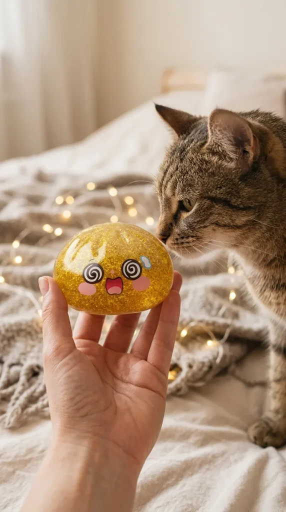 Gold Dumpling Squishy – Lucky Charm Edition with a plush friend