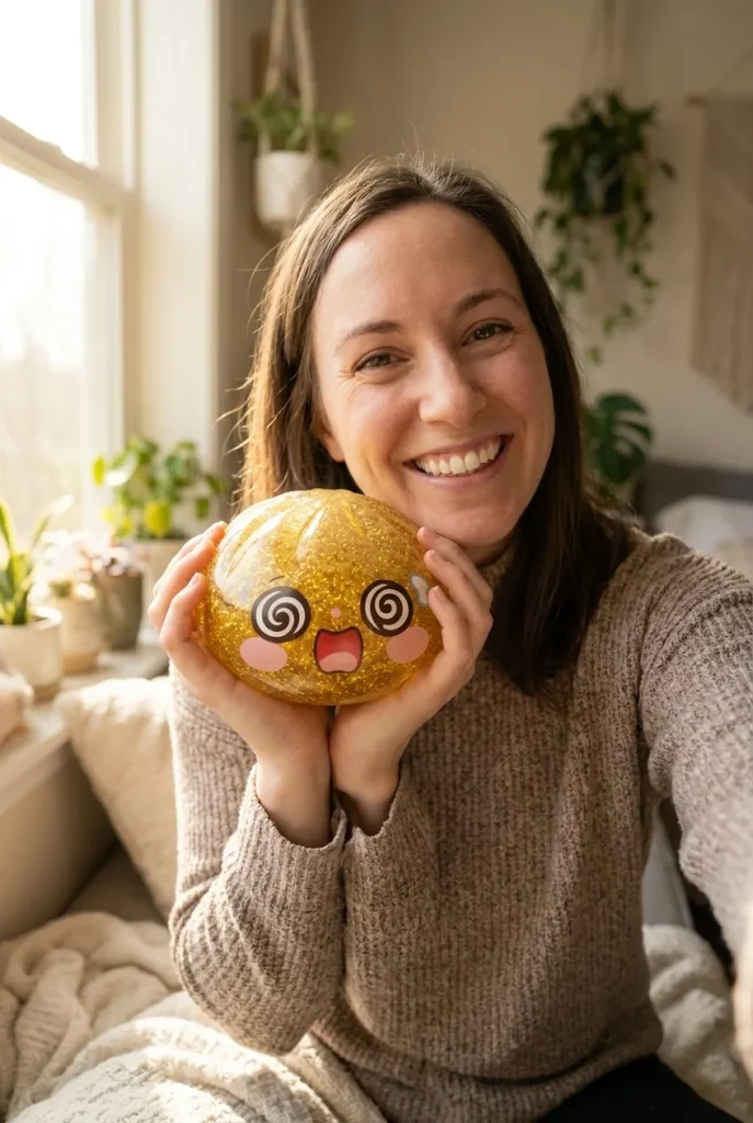 Gold Dumpling Squishy – Lucky Charm Edition in everyday life
