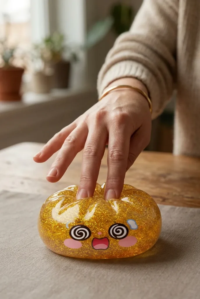 Gold Dumpling Squishy – Lucky Charm Edition mid-squish