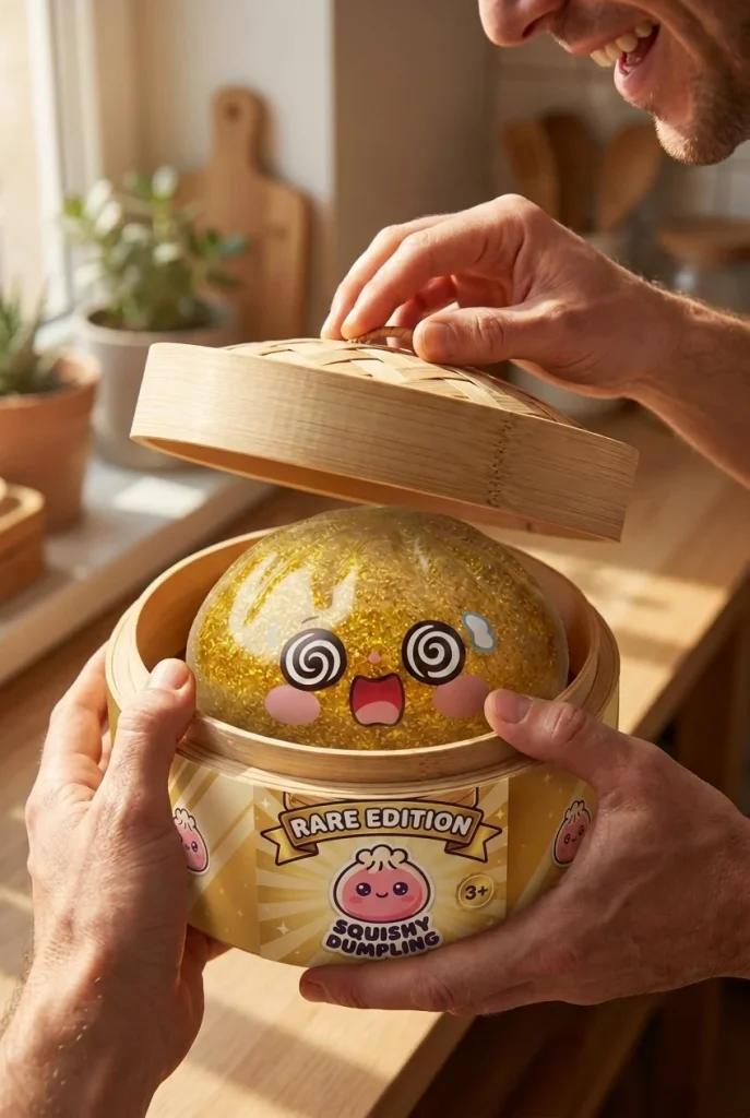 Gold Dumpling Squishy – Lucky Charm Edition unboxing moment